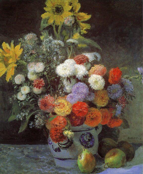 Pierre Renoir Mixed Flowers in an Earthenware Pot oil painting picture
